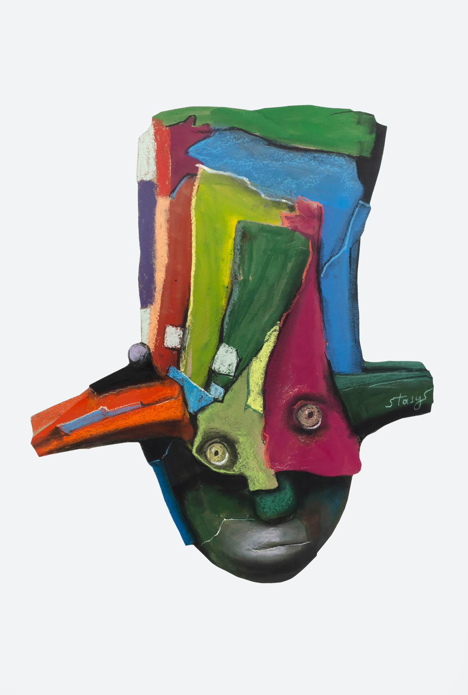 Stasys Eidrigevičius (ur. 1949, Mediniškiai/Litwa), Zamaskowany, 1990, pastel, papier, 65 x 48 cm, sygn. p.śr.: Stasys