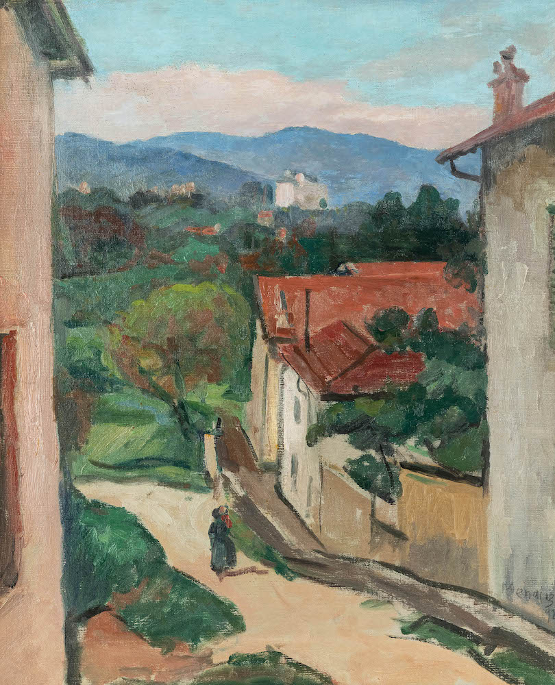 Maurycy MĘDRZYCKI (MENDJIZKI Maurice) (1890 Łódź - 1951 St. Paul de Vence), Aleja w wiosce, 1924 r.
