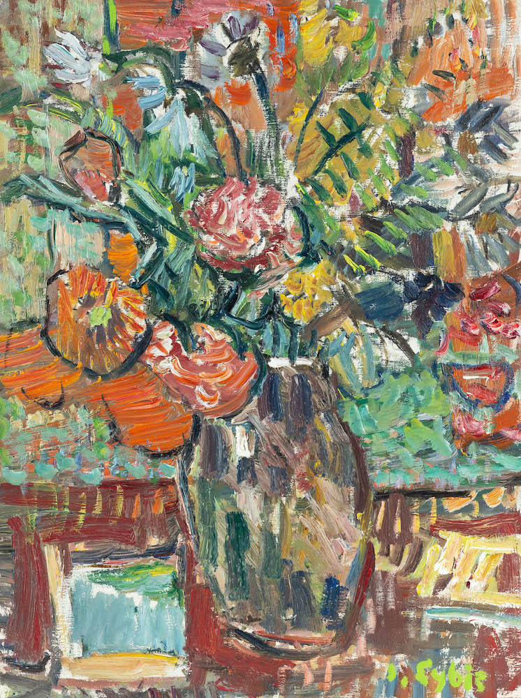 Jan CYBIS (1897 - 1972), Bukiet i książka, 1970